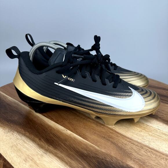 Nike Vapor Speed 3 Men's Size 8 Black Gold Football Cleats FB3303-003 NEW - Picture 1 of 7